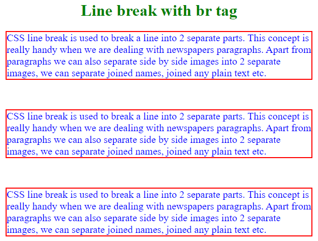 do not break text css