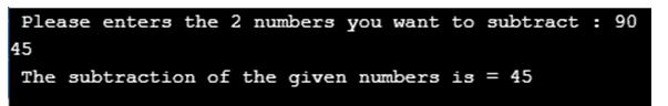subtraction of the given number
