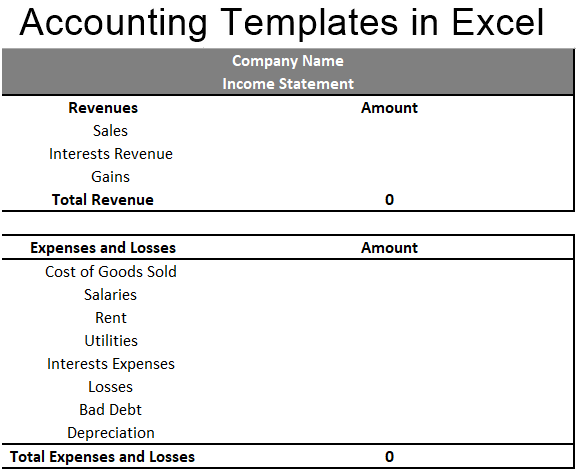 excel account template