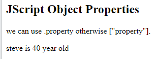 Javascript Object Properties