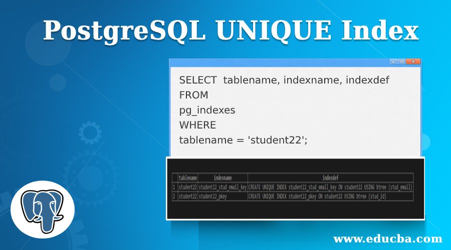 PostgreSQL UNIQUE Index How UNIQUE Index Works In PostgreSQL 