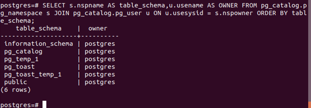 Postgres List Schemas - 5