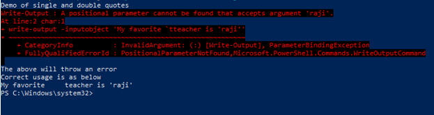 PowerShell Escape Character - 10