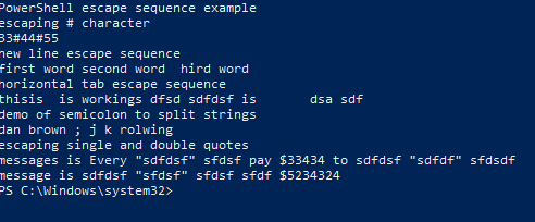 PowerShell Escape Character - 9