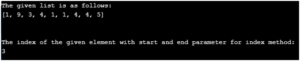 Python List Index | Searching an Element using Python List index() Method