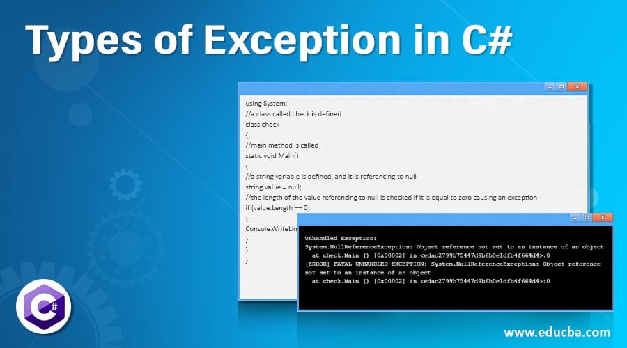 Types of Exception in C#  Tutorials on Examples of Exception in C#