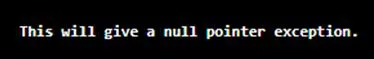 Null Pointer