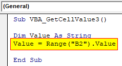 VBA Get Cell Value Example 3-3