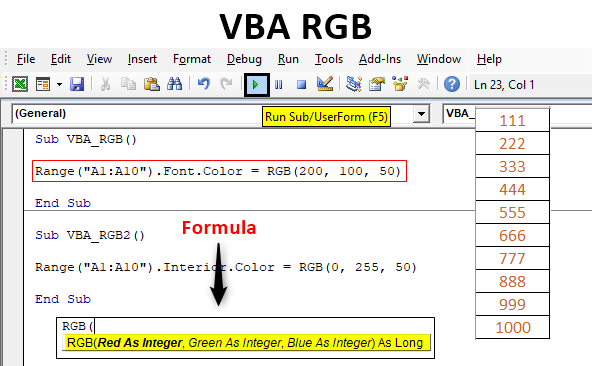 Bạn đang muốn thay đổi màu nền ô trong Excel của mình? VBA Excel RGB chính là giải pháp cho bạn! Hãy tìm hiểu thêm về cách thực hiện trong hình ảnh liên quan.