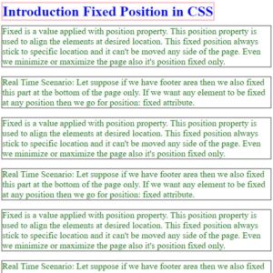 CSS Position Fixed | How Position Fixed work in CSS?