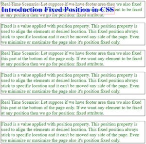 CSS Position Fixed | How Position Fixed work in CSS?