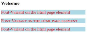 CSS font-variant | How font-variant property work in CSS with Examples