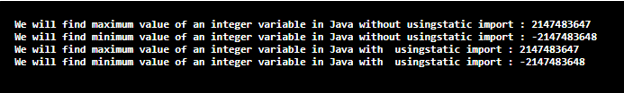 Java Static Import output 2