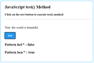 JavaScript test() | How does test() Method Works in JavaScript?