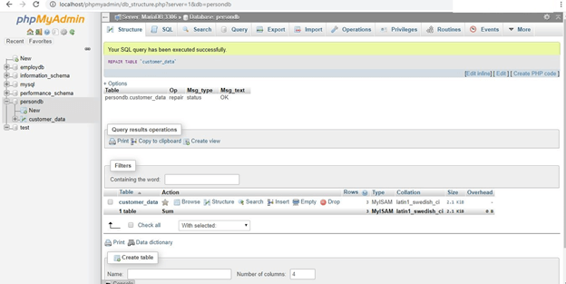 MySQL Database Repair Example 10