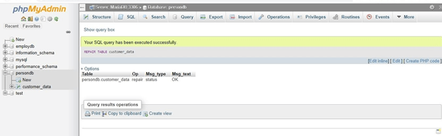 MySQL Database Repair Example 12