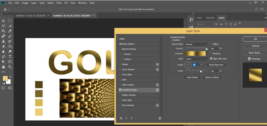 Photoshop Gold Gradient | Steps to Create Gold Gradient in Photoshop