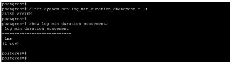 PostgreSQL log_statement 1