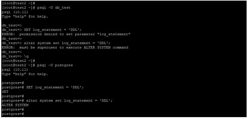 PostgreSQL log_statement 2