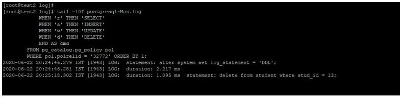 PostgreSQL log_statement 6