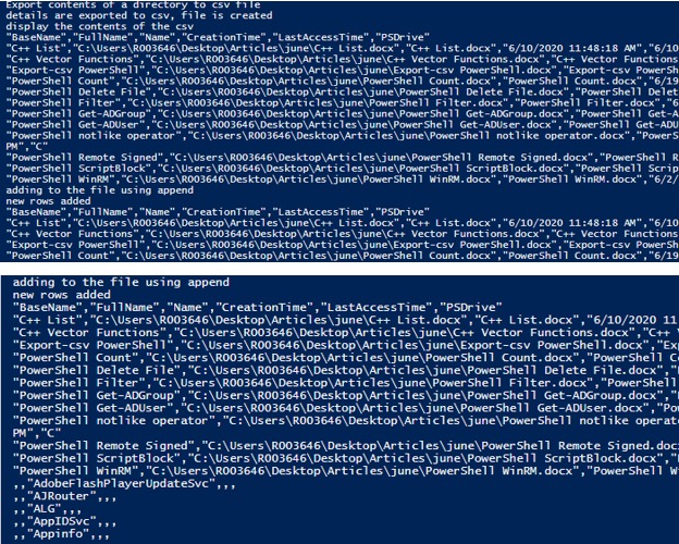 export file list powershell