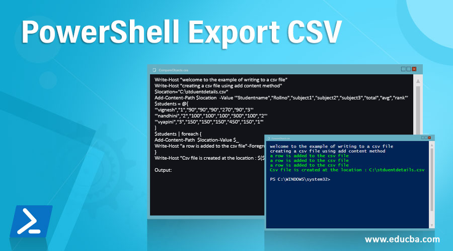 Powershell дописать в файл csv