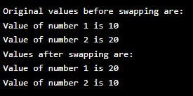 Swap in java Example 5