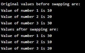 Swapping 3 numbers Example 6