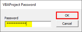 VBA Project Password Example 1-10
