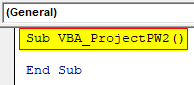 VBA Project Password Example 2-1
