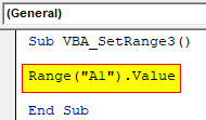 VBA Set Range Example 3-2