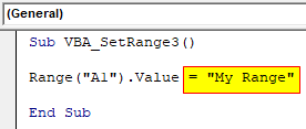 VBA Set Range Example 3-3