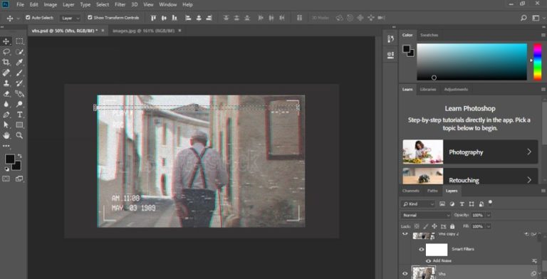 VHS Effect Photoshop | LaptrinhX