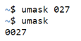 linux umask output 1