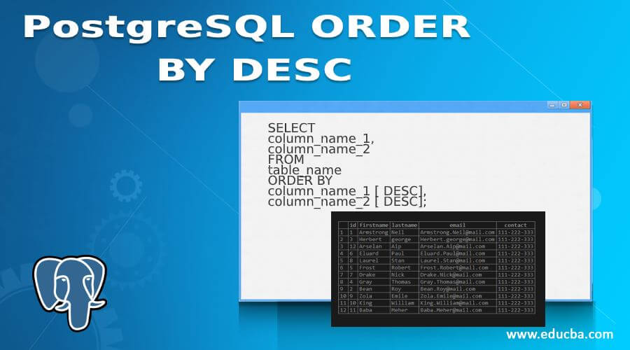 PostgreSQL ORDER BY DESC