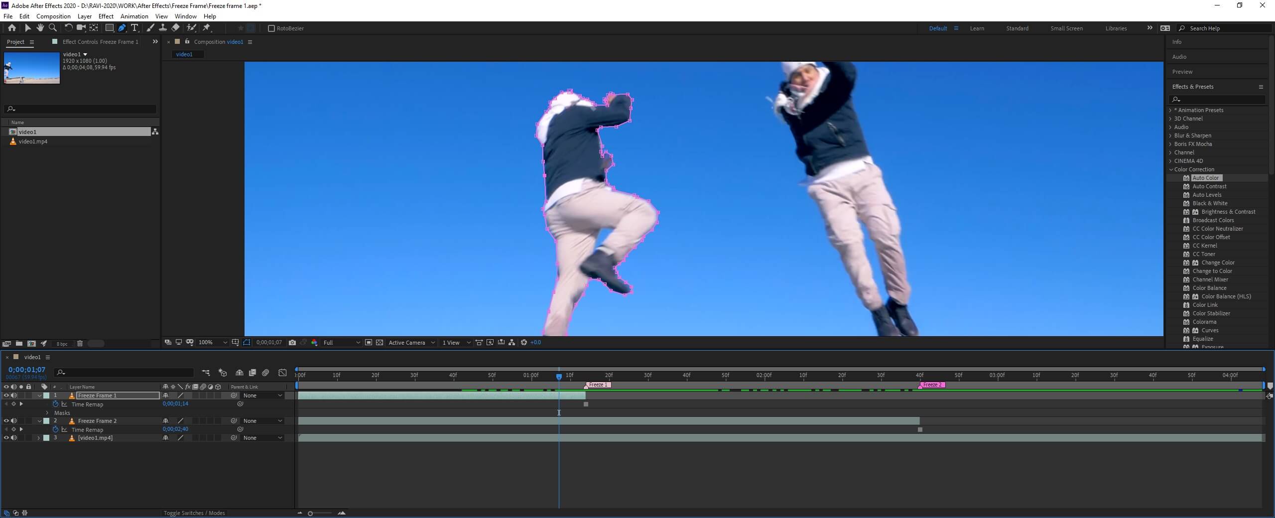 After Effects Freeze Frame | Different Steps of After Effects Freeze Frame