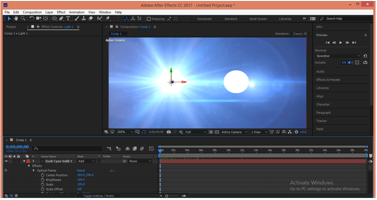 After Effects Optical Flares | How to Use Optical flare in Photoshop