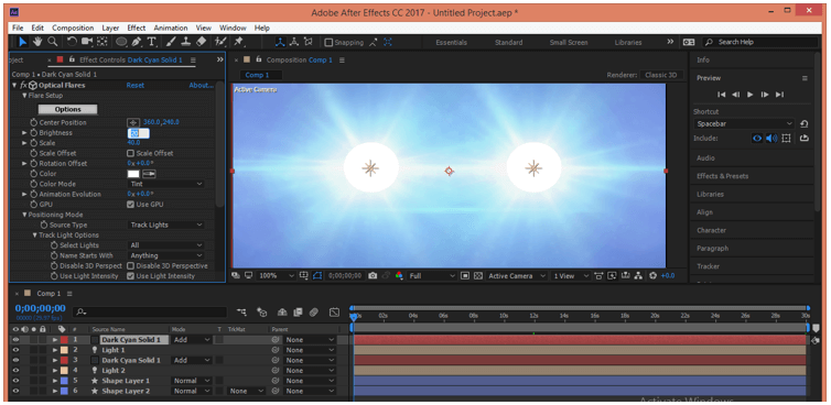 adobe after effects video copilot optical flares