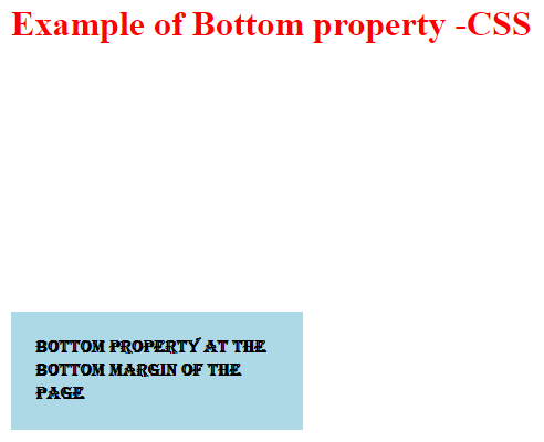 CSS @bottom output 1