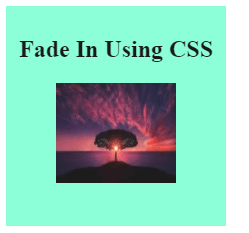 CSS Fade-in Animation | Methodology & example of CSS fade-in animation