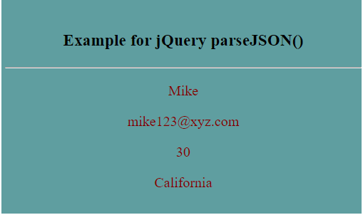 JQuery json parse output 1