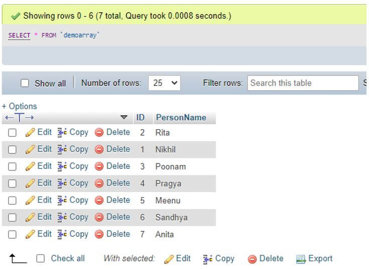 MySQL where in array 1