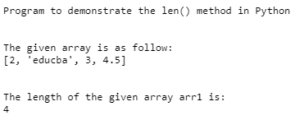 Python Array Length | Working of len() in Python with Examples