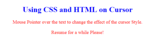 CSS cursor options | Learn the Examples of CSS cursor options