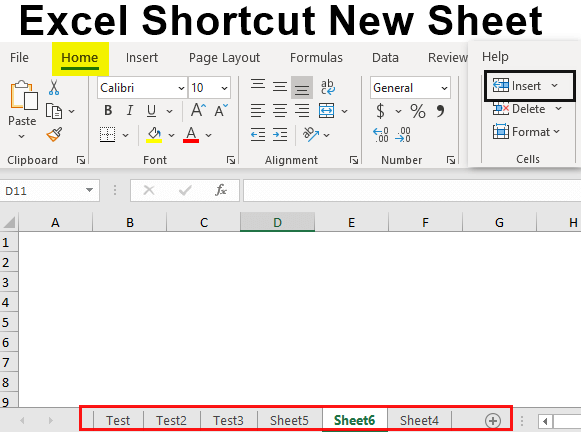 Excel Shortcut New Sheet