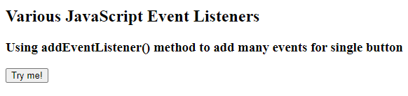Javascript Event Listener output 2
