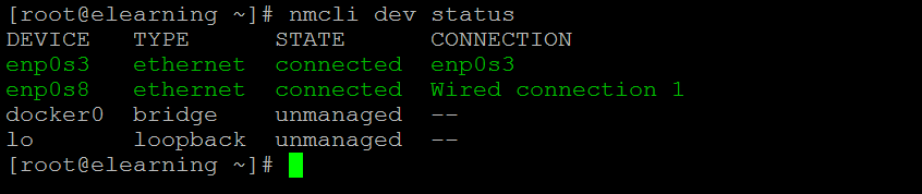 Linux network manager output 1