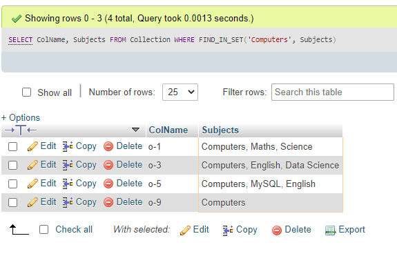 MySQL FIND IN SET How FIND IN SET Function Works In MySQL 