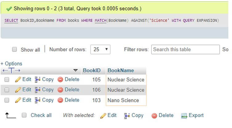 MySQL Full Text Search 5