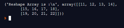 NumPy 2D array output 2